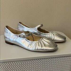 Sam Edelman Silver Mary Jane Flats